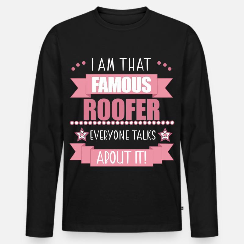 Dachdeckerin Beruf Damen Geschenk - Männer Premium Bio Langarmshirt - Schwarz