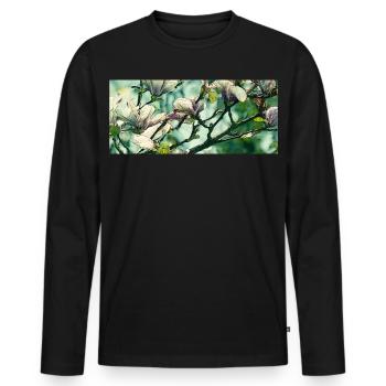 Magnolia Vintage Design - T-shirt manches longues Premium bio Homme - noir - Devant - Nico (187cm)