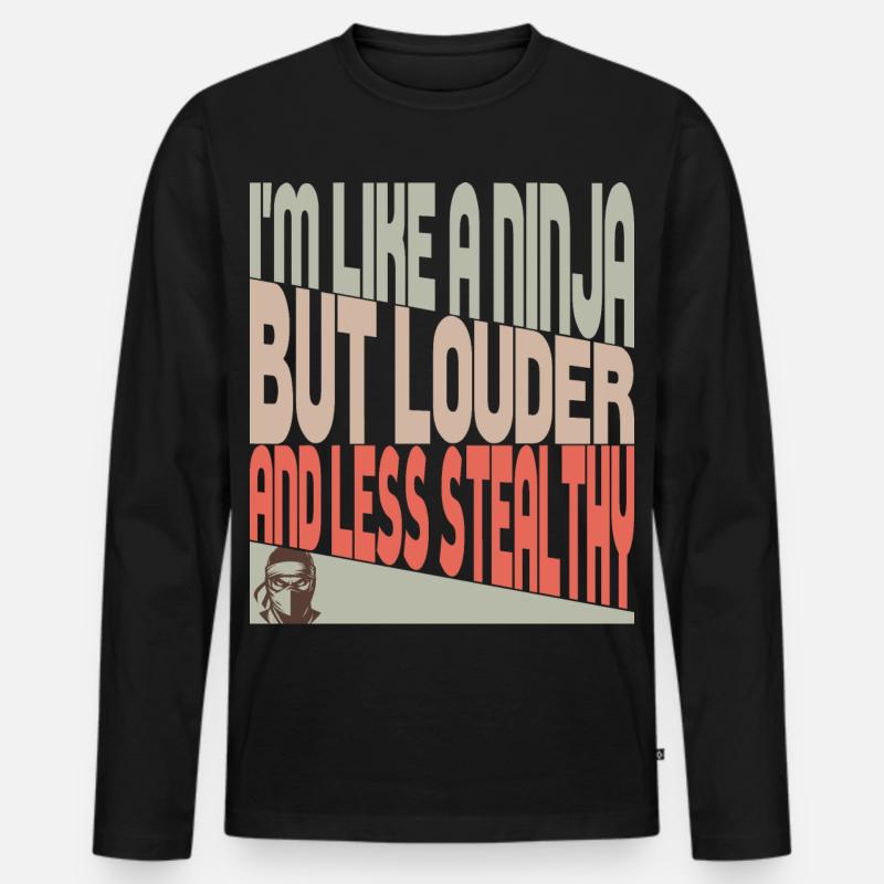 Wie ein Ninja - Männer Premium Bio Langarmshirt - Schwarz