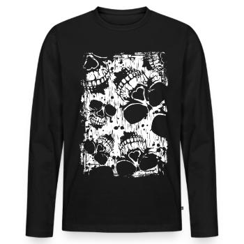 Crâne féroce - T-shirt manches longues Premium bio Homme - noir - Devant - Nico (187cm)