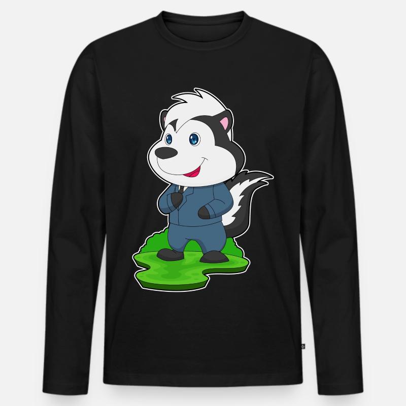 Stinktier Bräutigam Hochzeit - Männer Premium Bio Langarmshirt - Schwarz