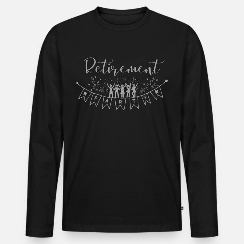 Fröhliche Ruhestandsfeier Hallo Pension. - Männer Premium Bio Langarmshirt - Schwarz