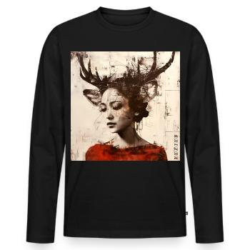 Rêverie - T-shirt manches longues Premium bio Homme - noir - Devant - Nico (187cm)