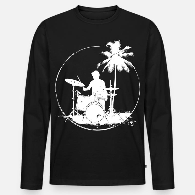 Schlagzeuger - Männer Premium Bio Langarmshirt - Schwarz
