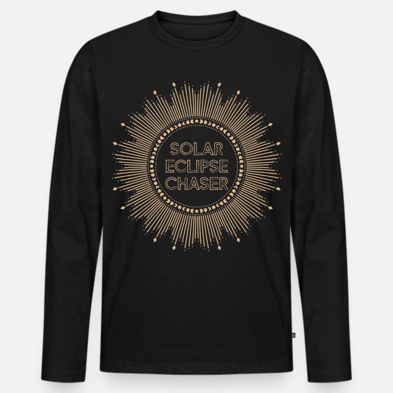 Solar eclipse chaser - Männer Premium Bio Langarmshirt - Schwarz