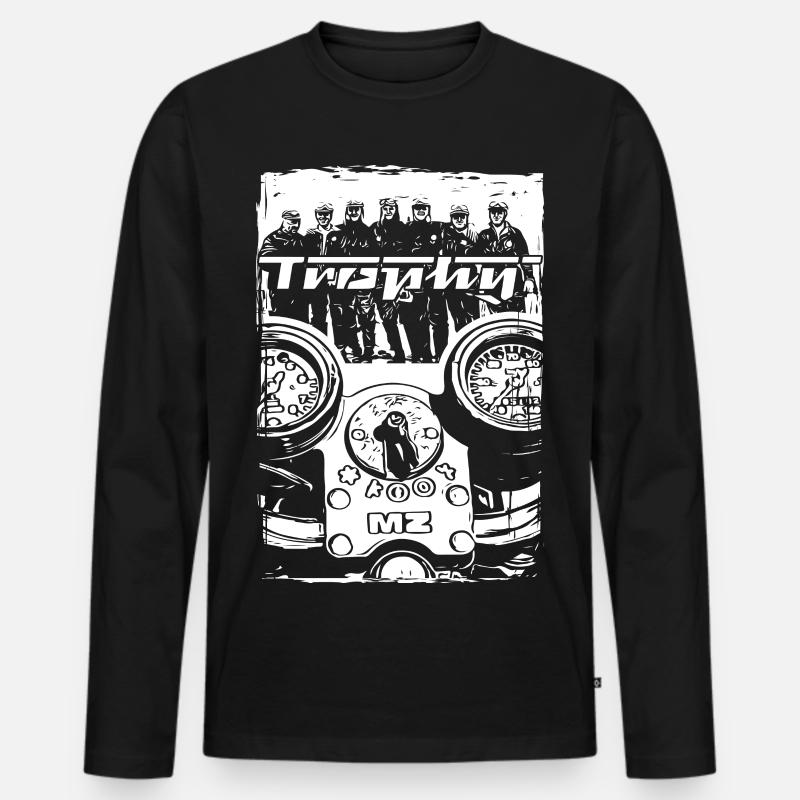 MZ TROPHY - Männer Premium Bio Langarmshirt - Schwarz