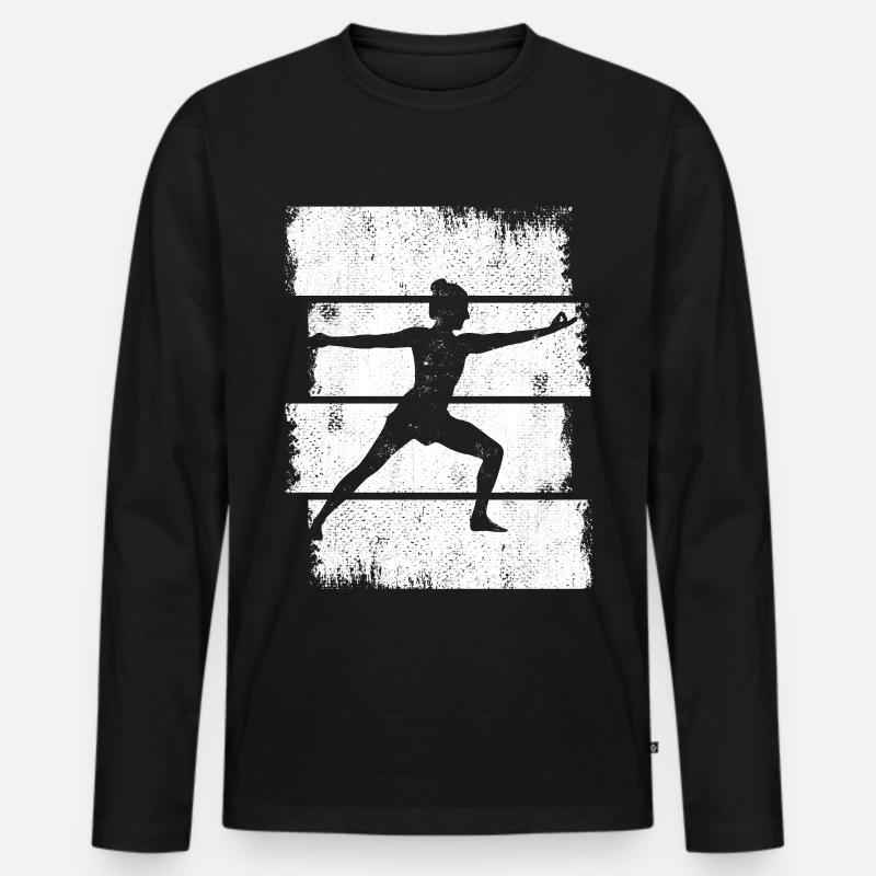 Yogini Zeichnung - Männer Premium Bio Langarmshirt - Schwarz