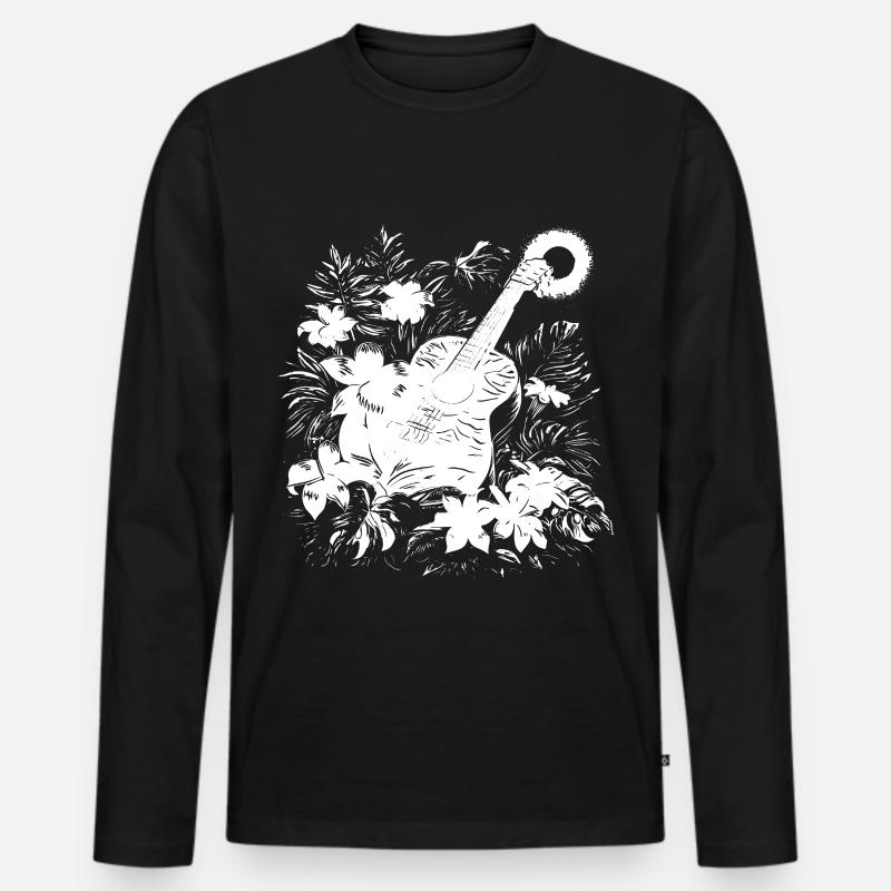 Gitarre - Männer Premium Bio Langarmshirt - Schwarz