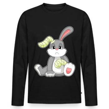 Rabbit Bandage - Men's Premium Organic Long Sleeve Shirt - black - Front - Nico (187cm)