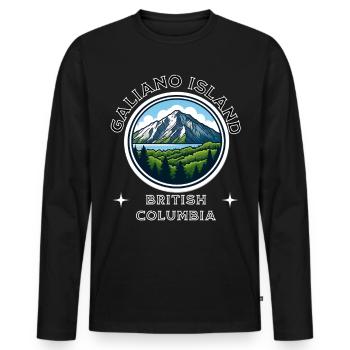 Île Galiano Colombie-Britannique Montagne pittoresque Fo - T-shirt manches longues Premium bio Homme - noir - Devant - Nico (187cm)