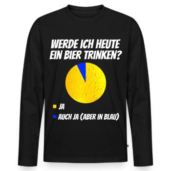 Werde ich heute Bier trinken Lustiges T-Shirt - Männer Premium Bio Langarmshirt - Schwarz - Vorne - Nico (187cm)