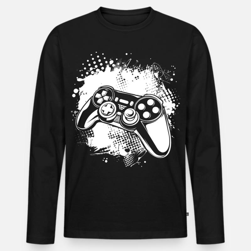 Gaming - Männer Premium Bio Langarmshirt - Schwarz