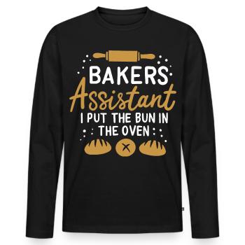 Baker's assistant - Men's Premium Organic Long Sleeve Shirt - black - Front - Nico (187cm)