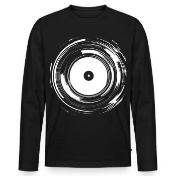 Diskjockey Plattenspieler - Männer Premium Bio Langarmshirt - Schwarz - Vorne - Nico (187cm)
