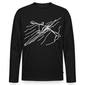 Rameur - T-shirt manches longues Premium bio Homme - noir - Devant - Nico (187cm)