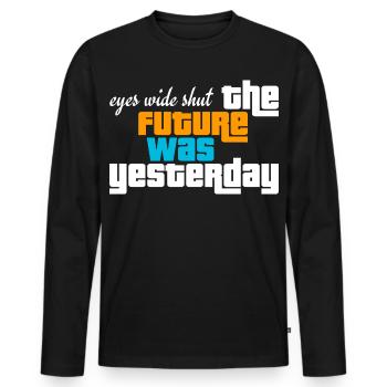 future past eyes wide shut - Men's Premium Organic Long Sleeve Shirt - black - Front - Nico (187cm)