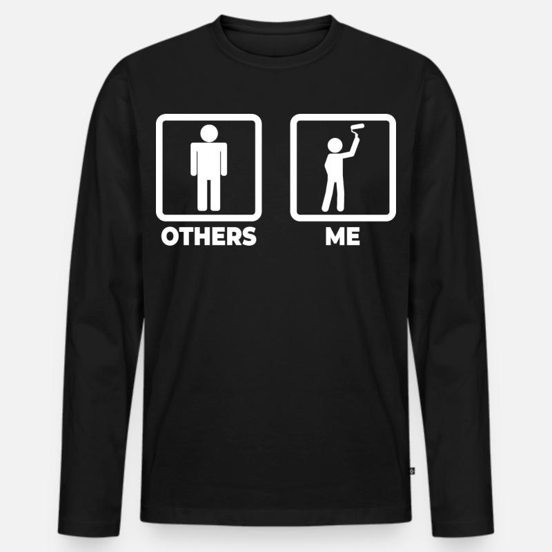 Hausmaler Leben - Männer Premium Bio Langarmshirt - Schwarz