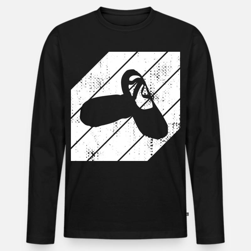 Ballettschuhe Skizze - Männer Premium Bio Langarmshirt - Schwarz