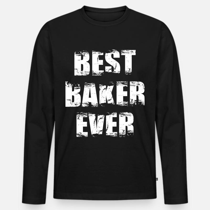 Der beste Bäcker aller Zeiten - Männer Premium Bio Langarmshirt - Schwarz