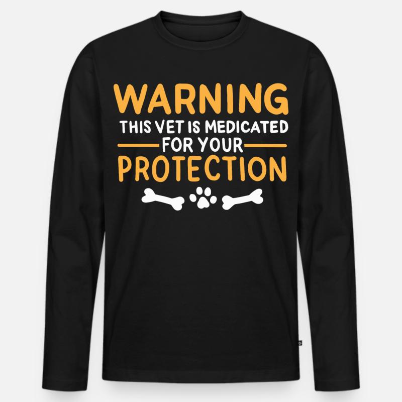 Tierarzt Witz - Männer Premium Bio Langarmshirt - Schwarz