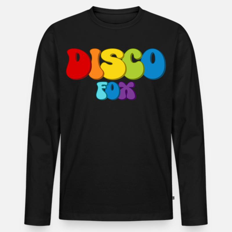 Disco Fox - Männer Premium Bio Langarmshirt - Schwarz