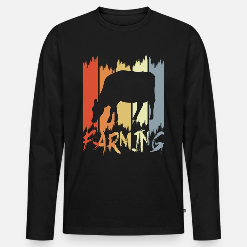 Milchbauer - Männer Premium Bio Langarmshirt - Schwarz