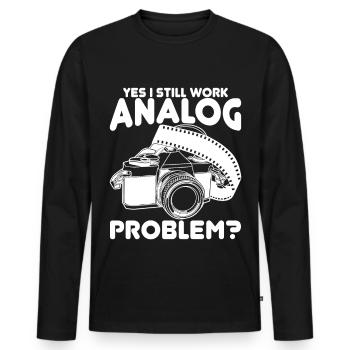 Photography Joke - Men's Premium Organic Long Sleeve Shirt - black - Front - Nico (187cm)