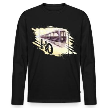 Modèle réduit de chemin de fer H0 Design - T-shirt manches longues Premium bio Homme - noir - Devant - Nico (187cm)