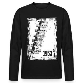 Football 1953 Dresden Old Stadium Lights - Men's Premium Organic Long Sleeve Shirt - black - Front - Nico (187cm)