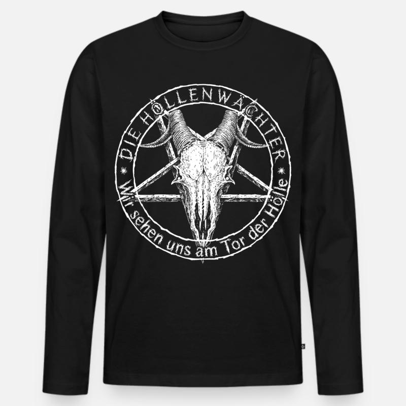 Die Höllenwächter Klassik  - Männer Premium Bio Langarmshirt - Schwarz