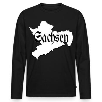 Saxe noir et blanc - T-shirt manches longues Premium bio Homme - noir - Devant - Nico (187cm)