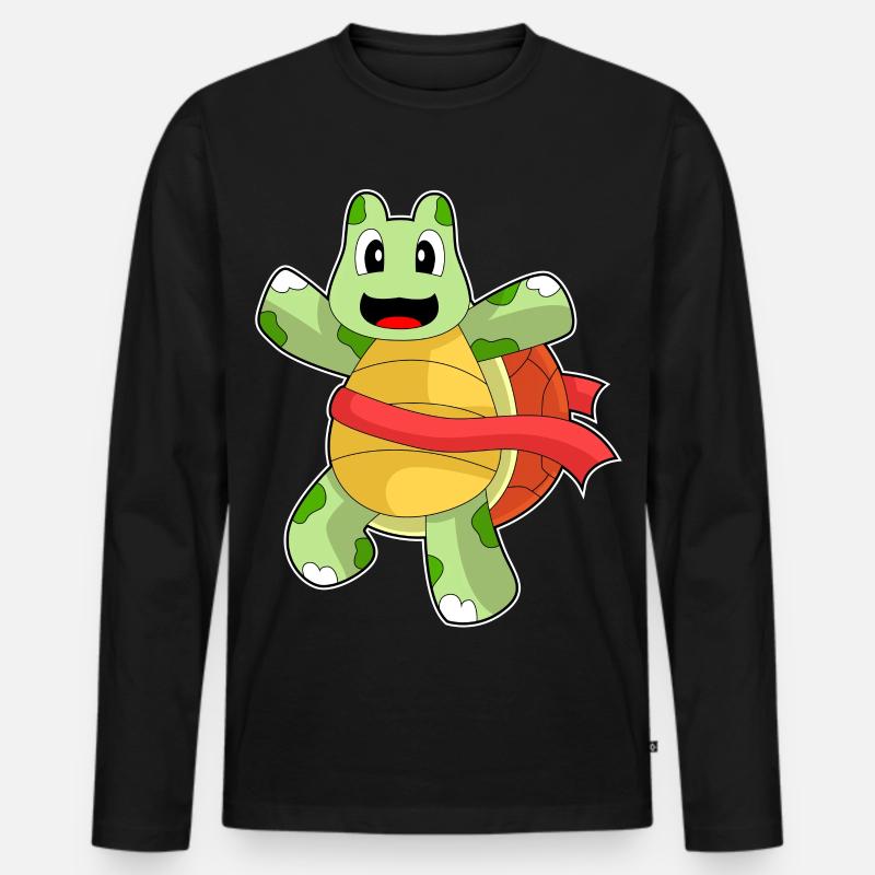 Schildkröte Sieger - Männer Premium Bio Langarmshirt - Schwarz