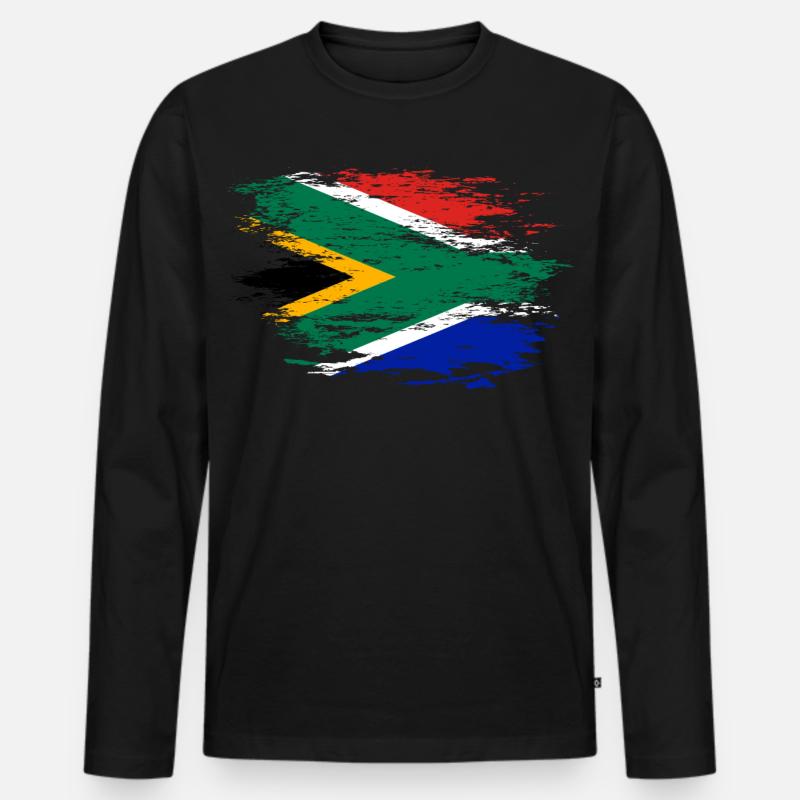Südafrika Flagge used - Männer Premium Bio Langarmshirt - Schwarz