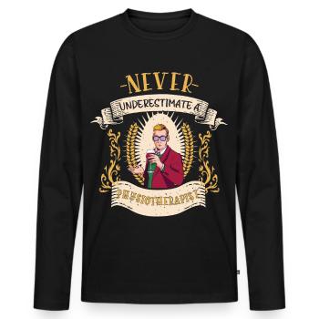 Cadeau de spécialiste en réadaptation physiothérapeute - T-shirt manches longues Premium bio Homme - noir - Devant - Nico (187cm)