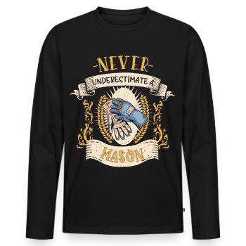 Maurer Mauerwerksprofi Lustiges Geschenk - Männer Premium Bio Langarmshirt - Schwarz - Vorne - Nico (187cm)