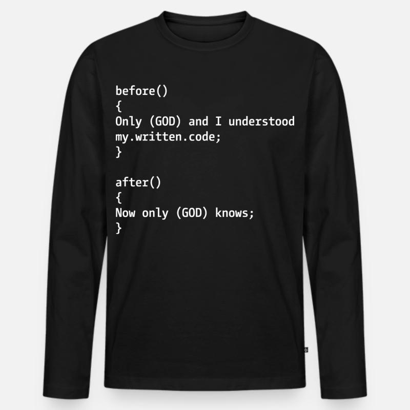 Programmierer Witz - Männer Premium Bio Langarmshirt - Schwarz