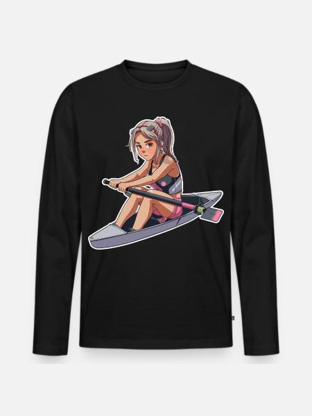 Rameur Fille Graphique - T-shirt manches longues Premium bio Homme - noir
