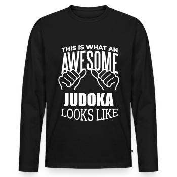 Judo Judo Judo - Men's Premium Organic Long Sleeve Shirt - black - Front - Nico (187cm)