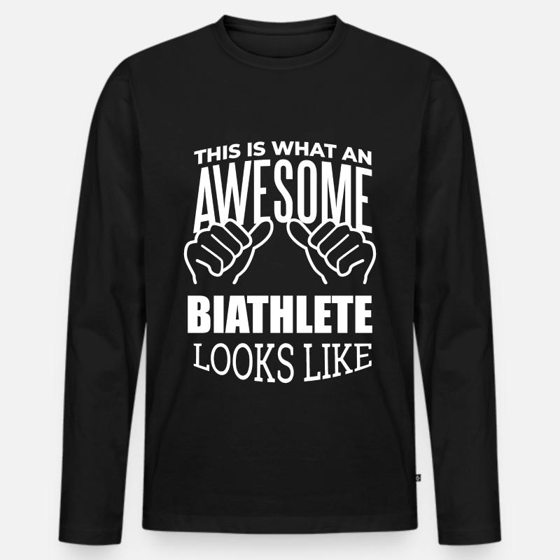 Biathlon - Männer Premium Bio Langarmshirt - Schwarz