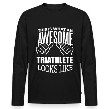 Triathlon Triathlon Triathlon - Men's Premium Organic Long Sleeve Shirt - black - Front - Nico (187cm)