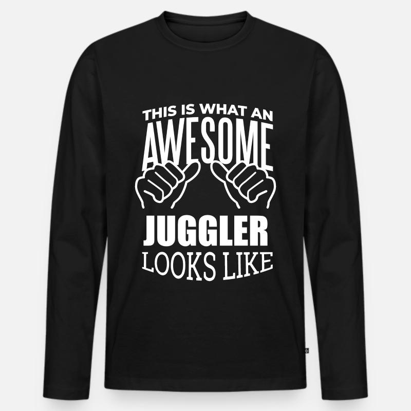 Jonglage - Männer Premium Bio Langarmshirt - Schwarz
