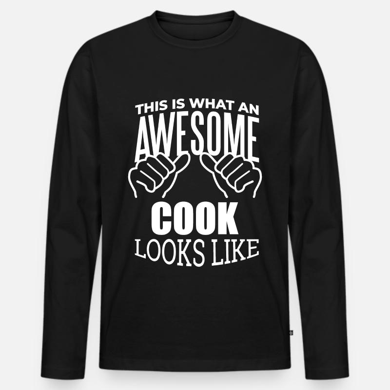 Kochen - Männer Premium Bio Langarmshirt - Schwarz