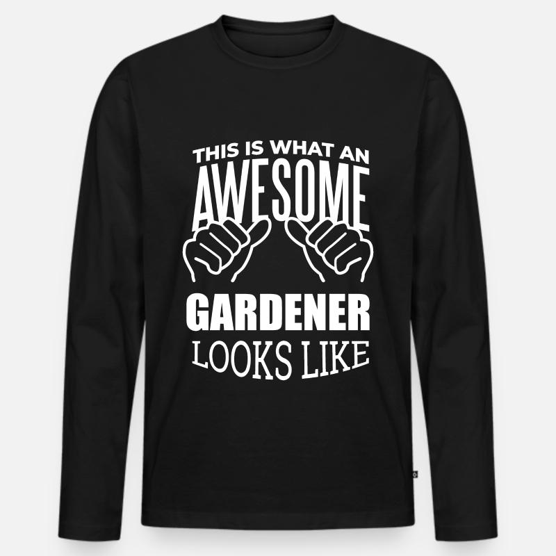 Gartenarbeit - Männer Premium Bio Langarmshirt - Schwarz