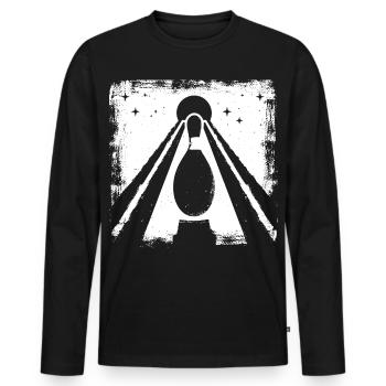 Bowling Pin Graphic - Men's Premium Organic Long Sleeve Shirt - black - Front - Nico (187cm)