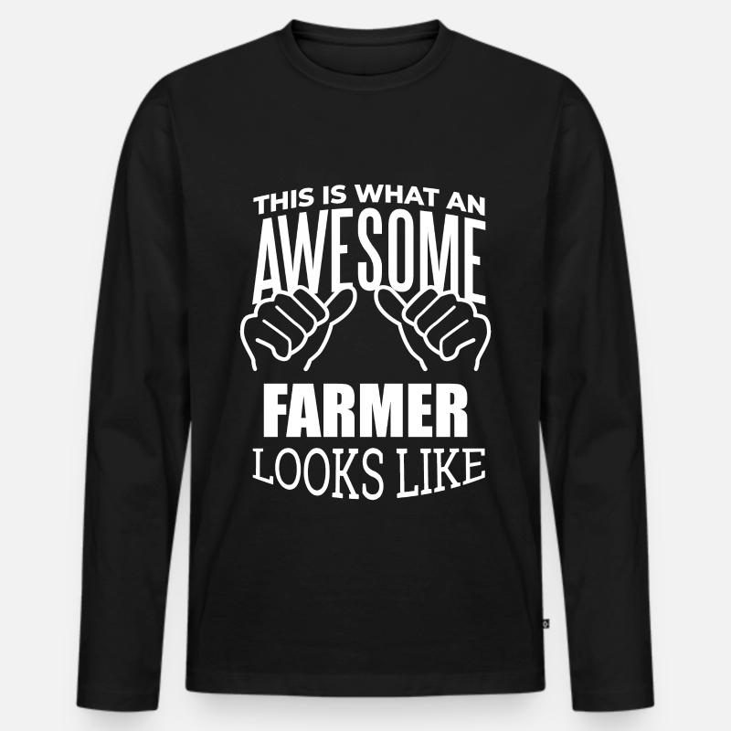 Bauer - Männer Premium Bio Langarmshirt - Schwarz