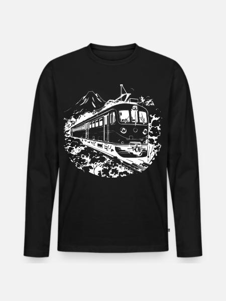 Railway Graphic - Men's Premium Organic Long Sleeve Shirt - black