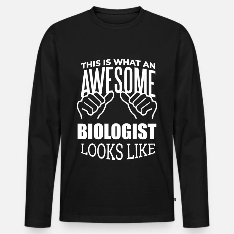 Biologe - Männer Premium Bio Langarmshirt - Schwarz