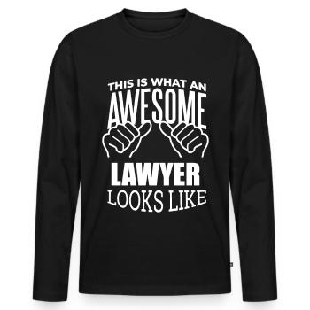 Avocat Avocat Avocat - T-shirt manches longues Premium bio Homme - noir - Devant - Nico (187cm)