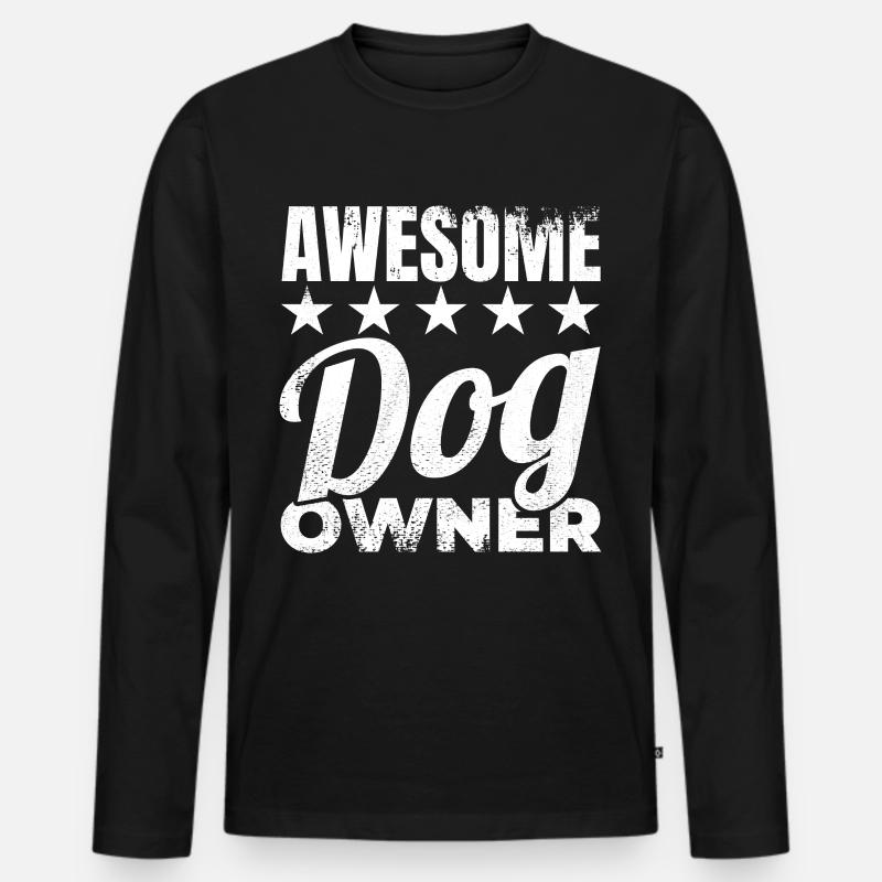 Hundehalter - Männer Premium Bio Langarmshirt - Schwarz