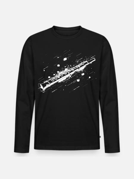 Flute Street Art - Men's Premium Organic Long Sleeve Shirt - black